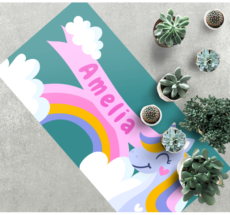 όνομα πριγκίπισσας με κουβέρτα βινυλίου μονόκερου - TenStickers