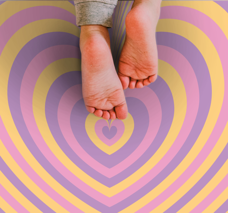 ψυχεδελικό groovy καρδιά μοντέρνο χαλί - TenStickers