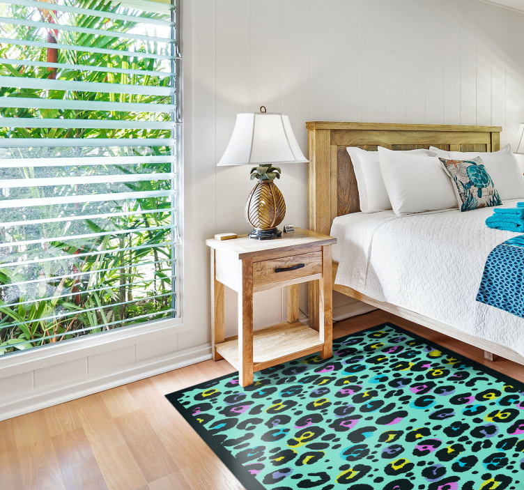 ουράνιο τόξο λεοπάρδαλη ζωικό χαλί - TenStickers