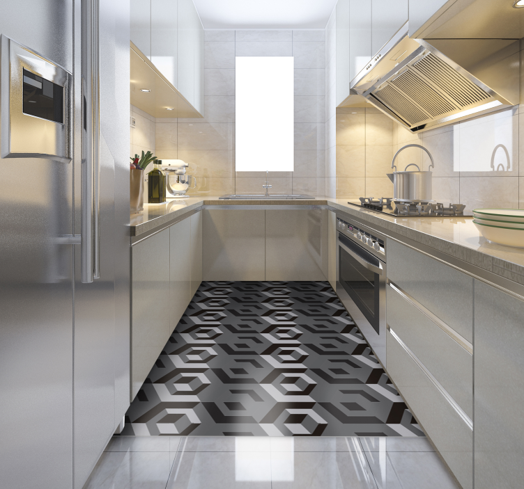 ορθογώνιο γεωμετρικό χαλί βινυλίου - TenStickers