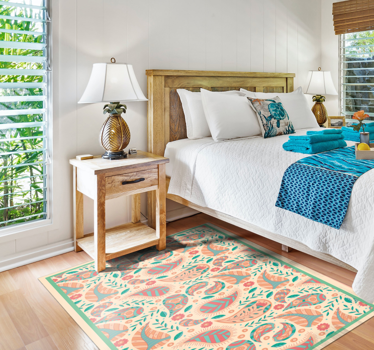 ορθογώνιο persa πράσινο εθνοτικό χαλί - TenStickers