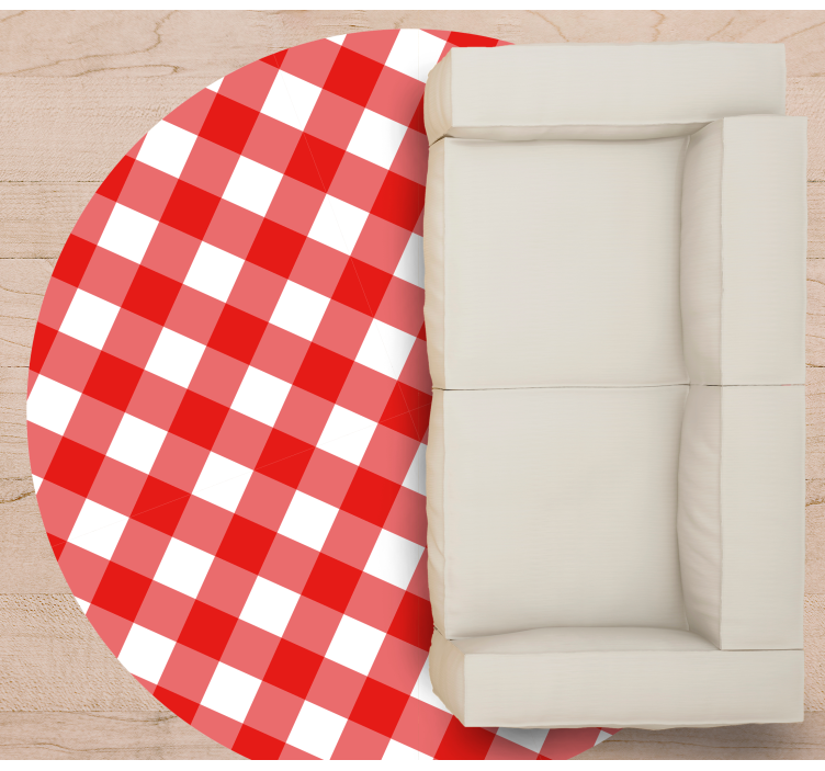 κυκλική κουβέρτα με κόκκινα και λευκά μοτίβα - TenStickers