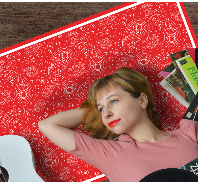 κόκκινο boho bandana μοτίβο υφής χαλί - TenStickers