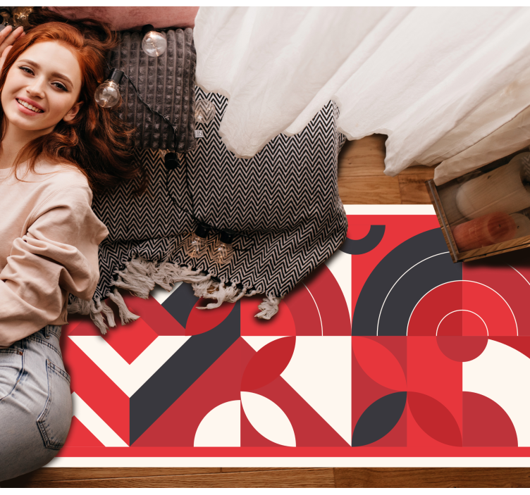 κόκκινα χαλιά βινυλίου γεωμετρικής τέχνης - TenStickers