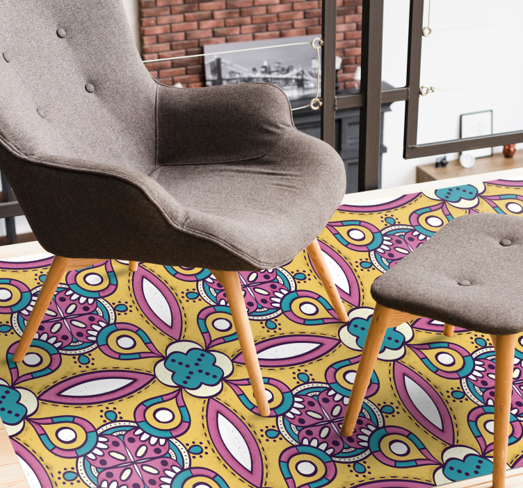 ρετρό μανταλά χαλιά βινυλίου - TenStickers