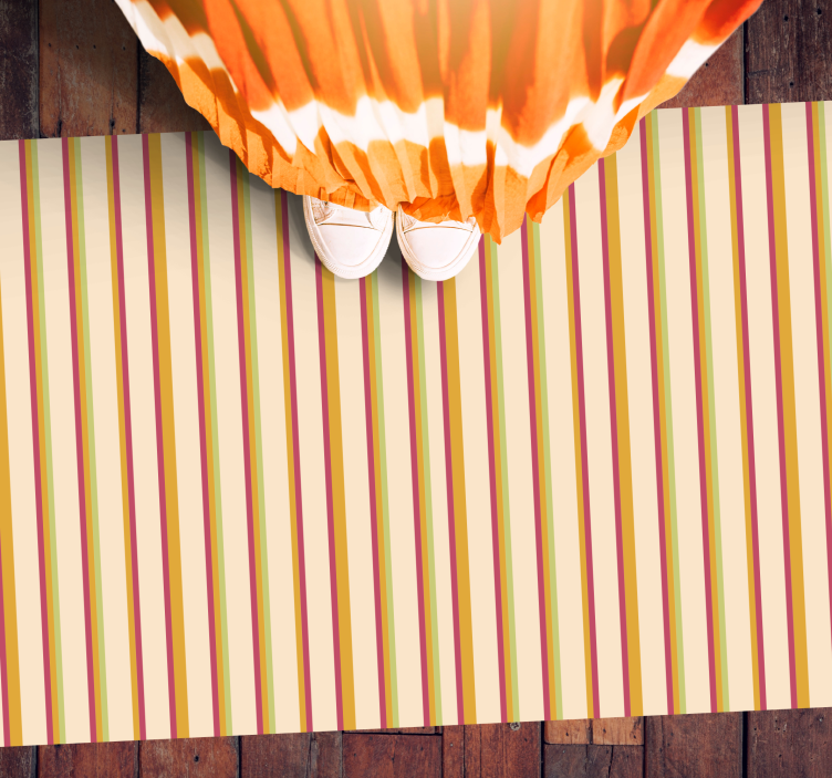 ρετρό παστέλ ριγέ μοτίβο ορθογώνιο χαλί - TenStickers