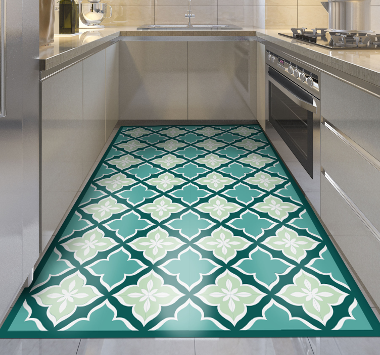 ρετρό πλακάκια μοτίβο χαλί βινυλίου μοντέρνο χαλί - TenStickers