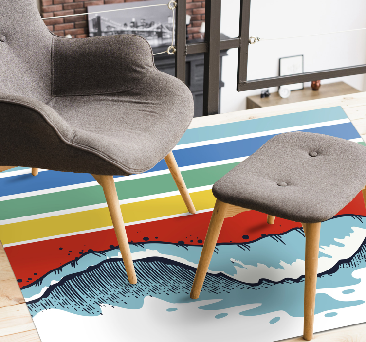 ρετρό κύματα vintage χαλί για δάπεδο - TenStickers