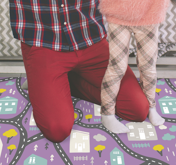 Δρόμος χάρτης παιδικό xαλί παιχνίδι οδικού χάρτη - TenStickers