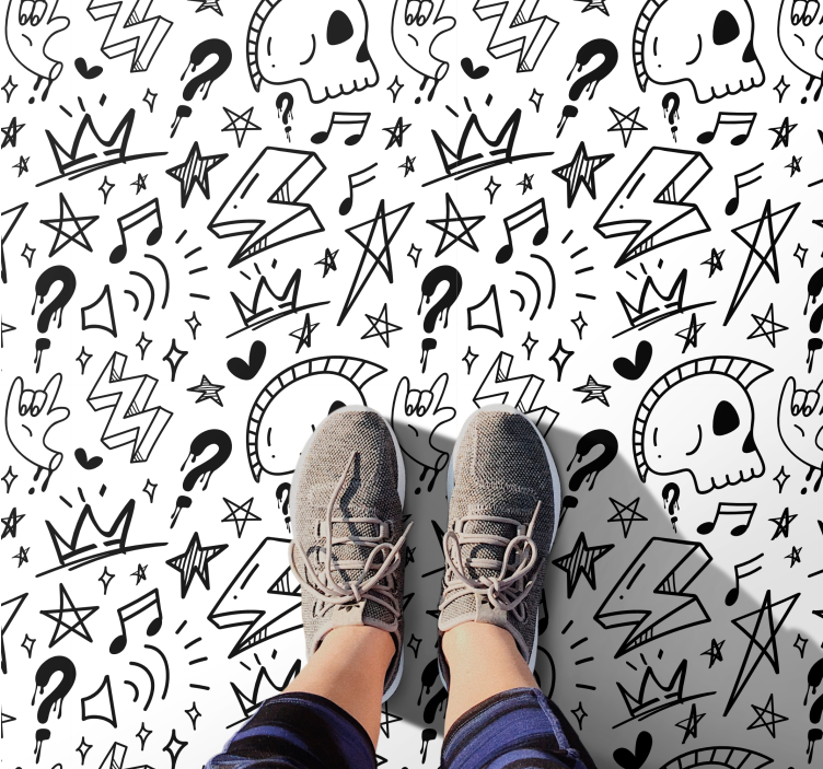 χαλί εφηβικής κρεβατοκάμαρας εκλεκτικά εφηβικά μοτίβα - TenStickers