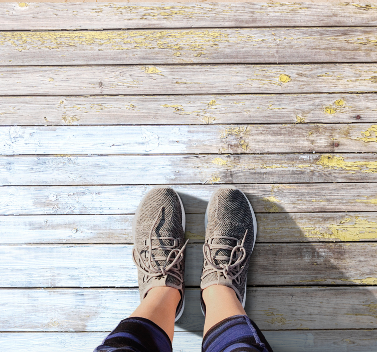 σανίδες βαμμένες σε λευκό ξύλο χαλί βινυλίου - TenStickers
