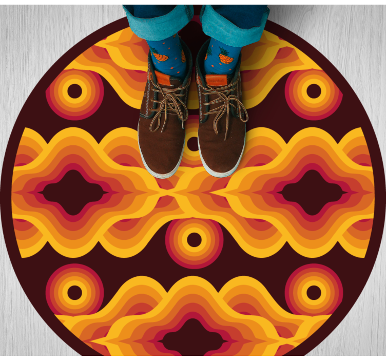 mωσαϊκό σχέδιο βινυλίου χαλιού vintage σπειροειδές μοτίβο - TenStickers