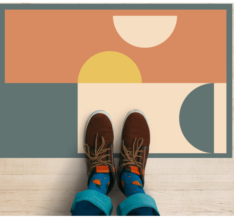 ημι-κύκλοι και ορθογώνια γεωμετρικά χαλιά - TenStickers