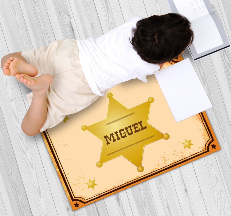 σερίφη σήμα με χαλί βινυλίου όνομα με όνομα - TenStickers