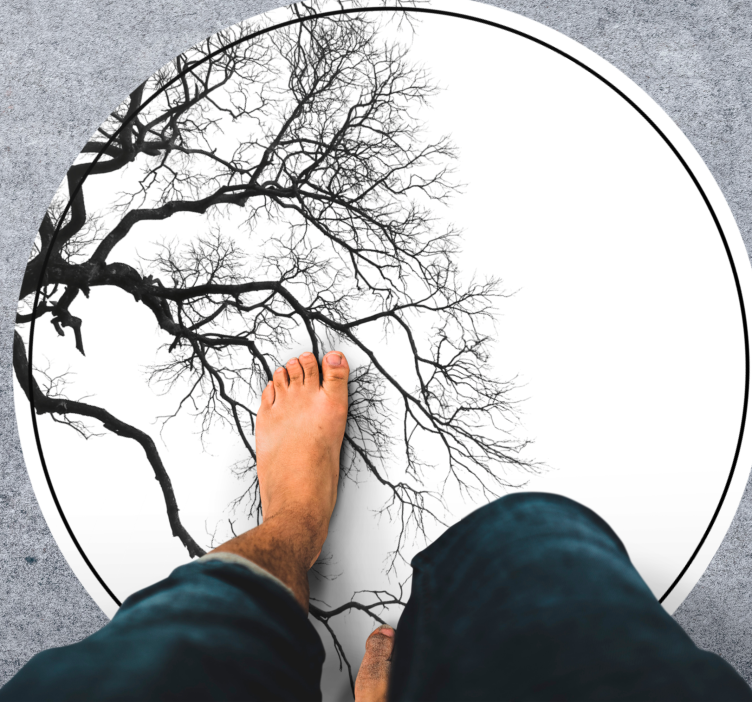 μονό ξύλινο κλαδί σπάει μοντέρνο χαλί - TenStickers