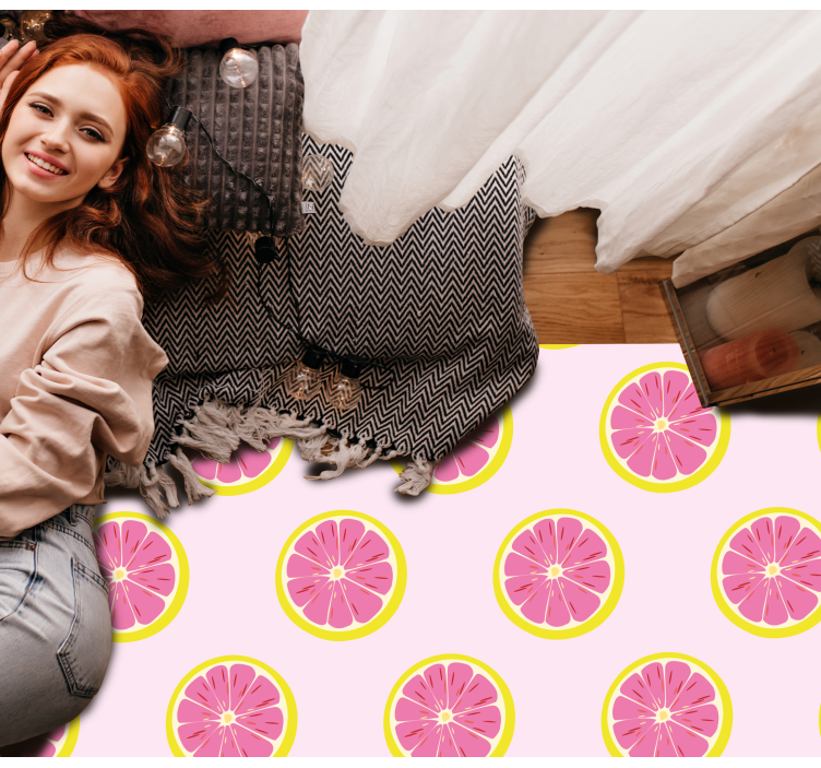 φέτες ροζ χαλί γκρέιπφρουτ κουζίνας - TenStickers