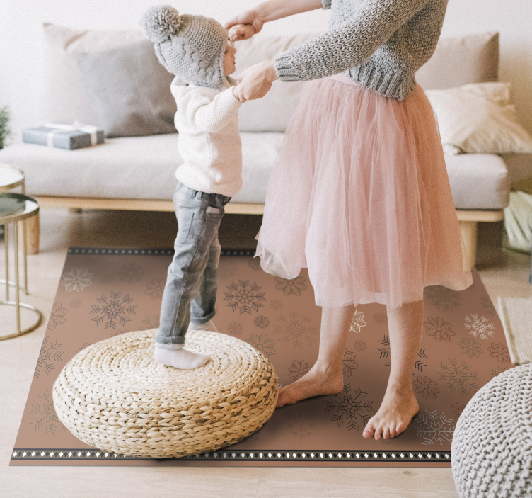 χαλί υπνοδωματίου μοτίβο νιφάδες χιονιού - TenStickers