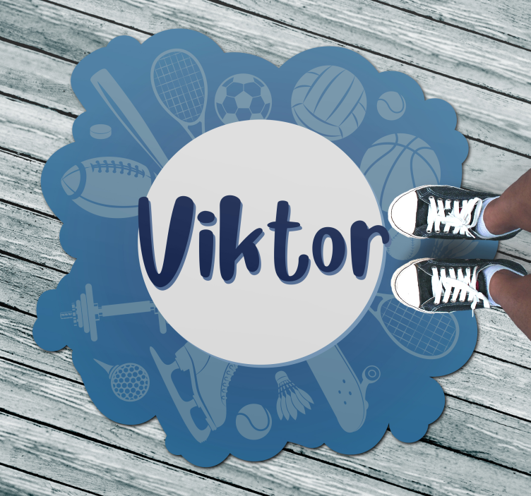 αθλητικός παίκτης με όνομα εξατομικευμένο χαλί - TenStickers