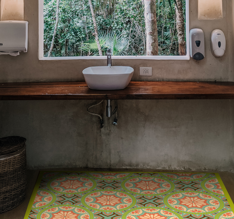 τετράγωνο περσικό πλακάκι δαπέδου μωσαϊκό - TenStickers