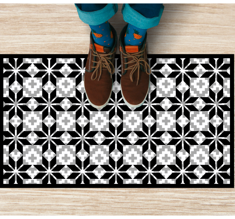 πλακάκια και τρίγωνα μοτίβο πλακάκι χαλί - TenStickers