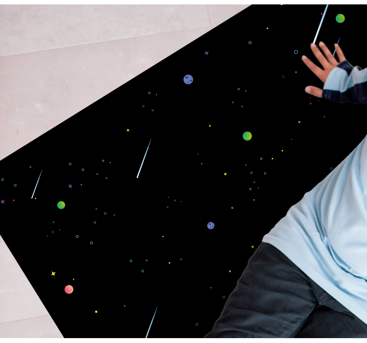 σχέδιο αστέρια βινυλιακό χαλί κοσμικός έναστρος ουρανός - TenStickers