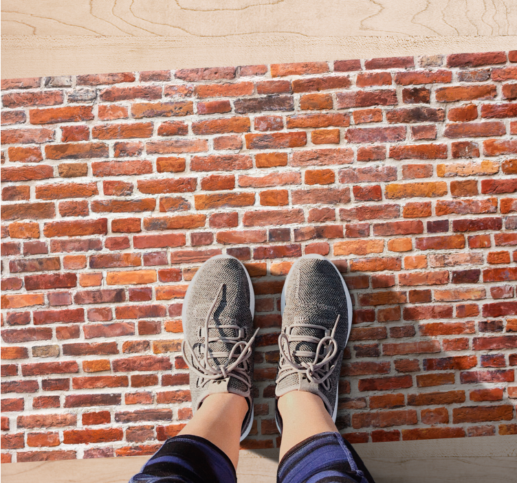 xαλί βινυλίου με εφέ πέτρας ρουστίκ κόκκινη εμφάνιση - TenStickers