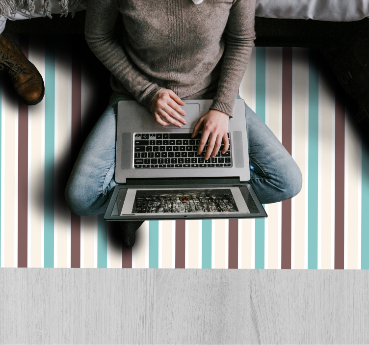 ριγέ χαλί φάσμα μπλε λωρίδων - TenStickers