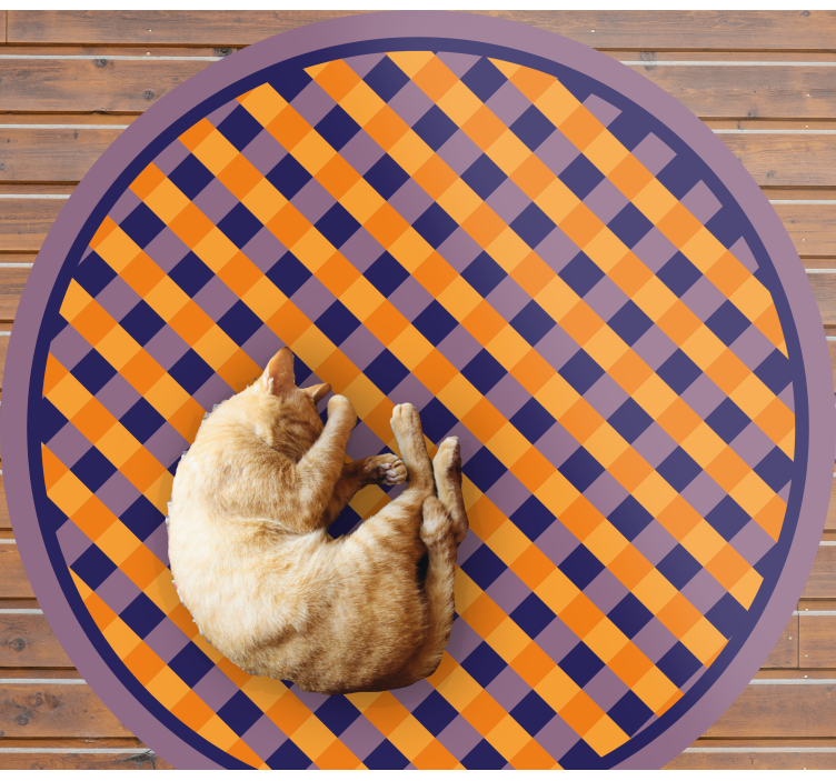 ριγέ χαλί έντονο μοτίβο σκακιού - TenStickers