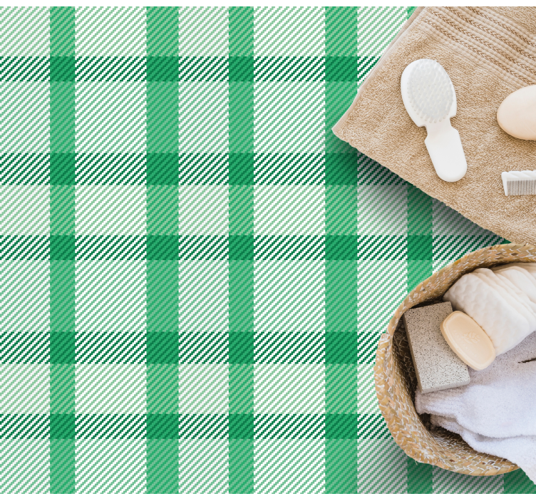 ριγέ χαλί πράσινο καρό μοτίβο - TenStickers