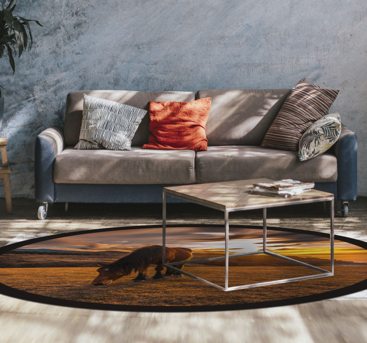 ηλιοβασίλεμα άλογο όμορφη ζωική κουβέρτα - TenStickers