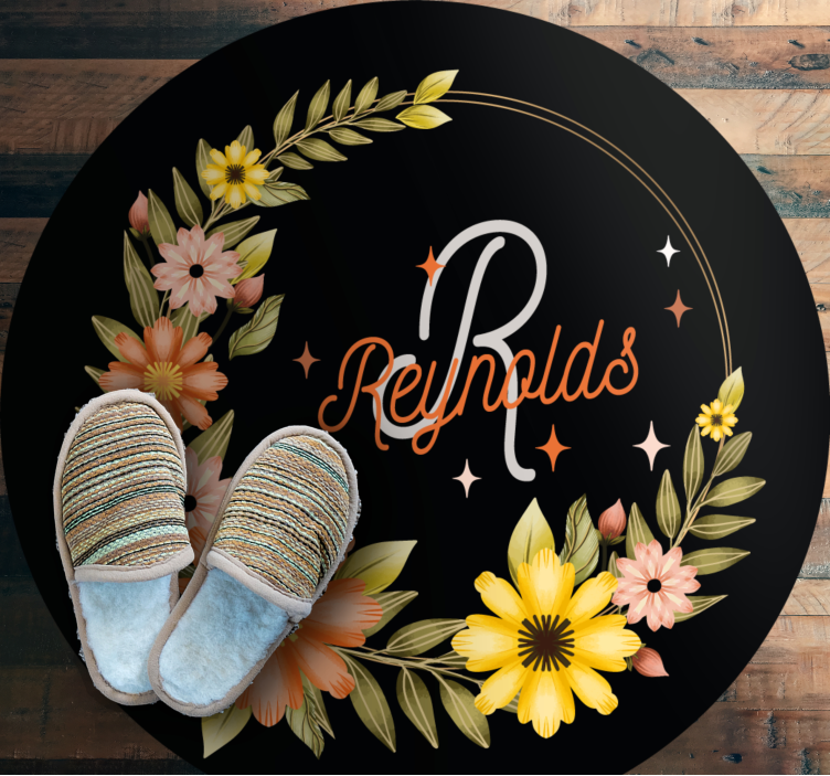 επώνυμο με λουλούδια λουλουδάτο χαλί - TenStickers