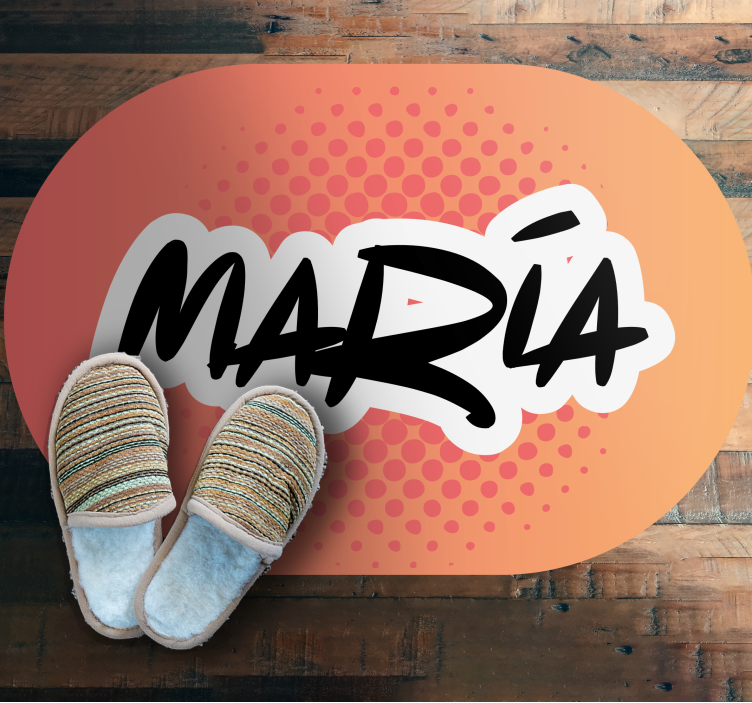 γκράφιτι πορτοκαλί φόντο εξατομικευμένο χαλάκι - TenStickers