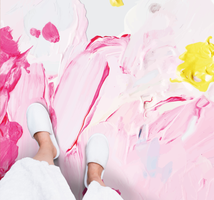 Χαλί εφηβικής κρεβατοκάμαρας Αφηρημένες πινελιές - TenStickers