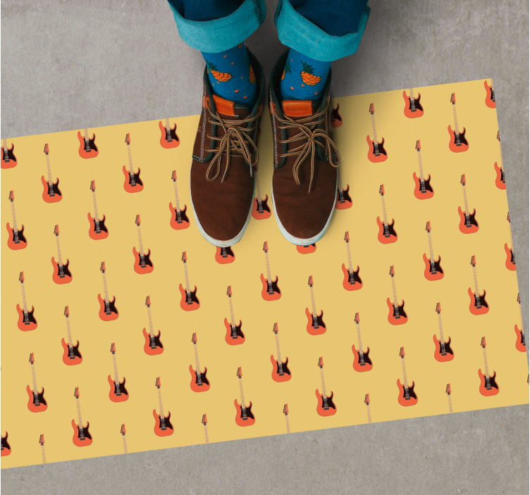 χαλί εφηβικής κρεβατοκάμαρας μοτίβο κουνιστής κιθάρας - TenStickers