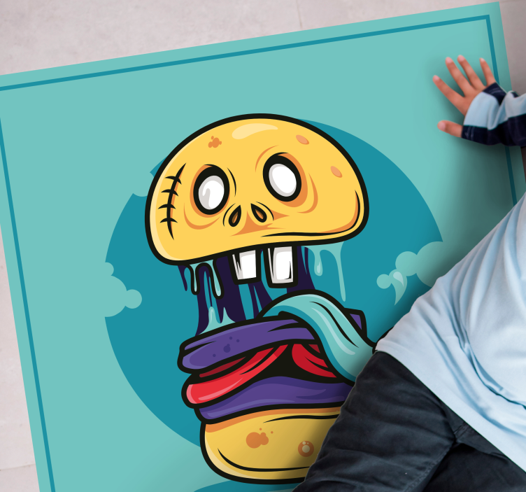 χαλί εφηβικής κρεβατοκάμαρας ανόητος χαρακτήρας κρανίου - TenStickers