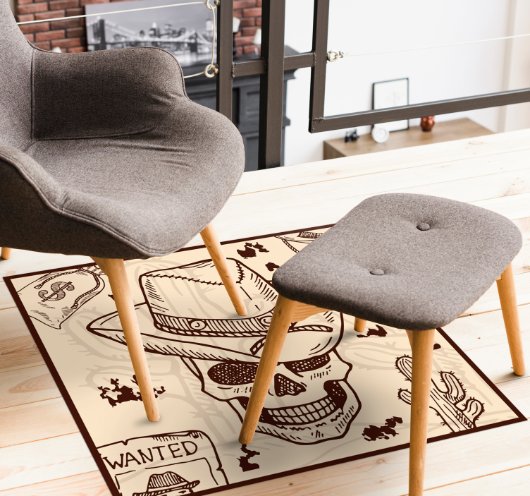 χαλί εφηβικής κρεβατοκάμαρας εικονογράφηση με δυτικό θέμα - TenStickers