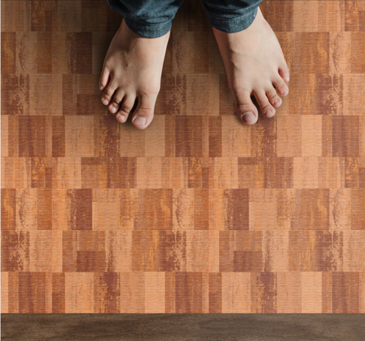 τερακότα τετράγωνα μοτίβο γεωμετρικά χαλιά - TenStickers