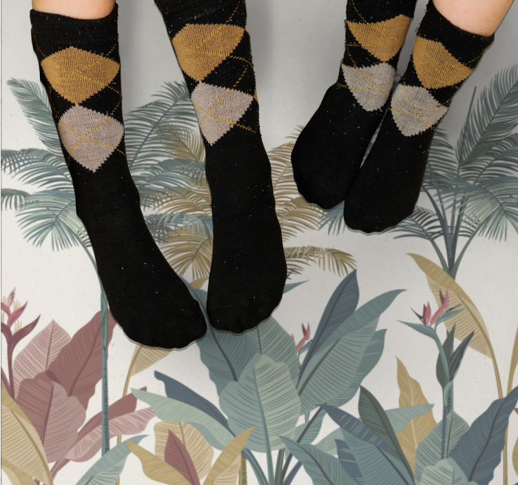 τερακότα τροπικά φυτά φύση βινυλίου χαλί - TenStickers