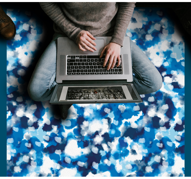 μοκέτα βινυλίου μπλε μοτίβο σύννεφων - TenStickers