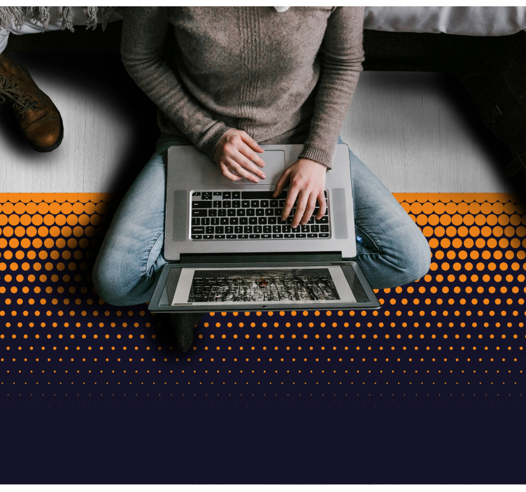 χαλί εφηβικής κρεβατοκάμαρας μοτίβο κουκκίδων με διαβάθμιση - TenStickers