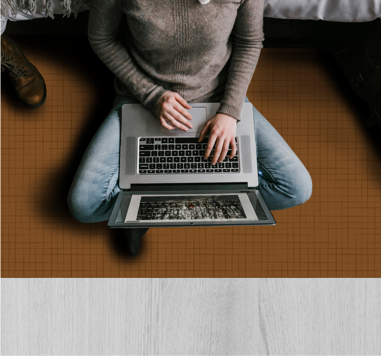 καφέ χαλί επιφάνεια μοτίβου πλέγματος - TenStickers