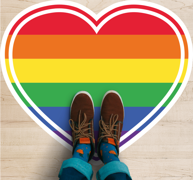 υφή χαλί καρδιά μοτίβο ουράνιο τόξο - TenStickers