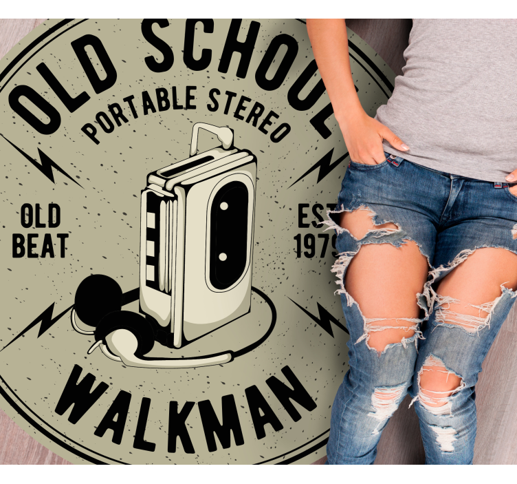 Βινταζέ χαλί από βινύλιο ρετρό φορητό στερεοφωνικό - TenStickers