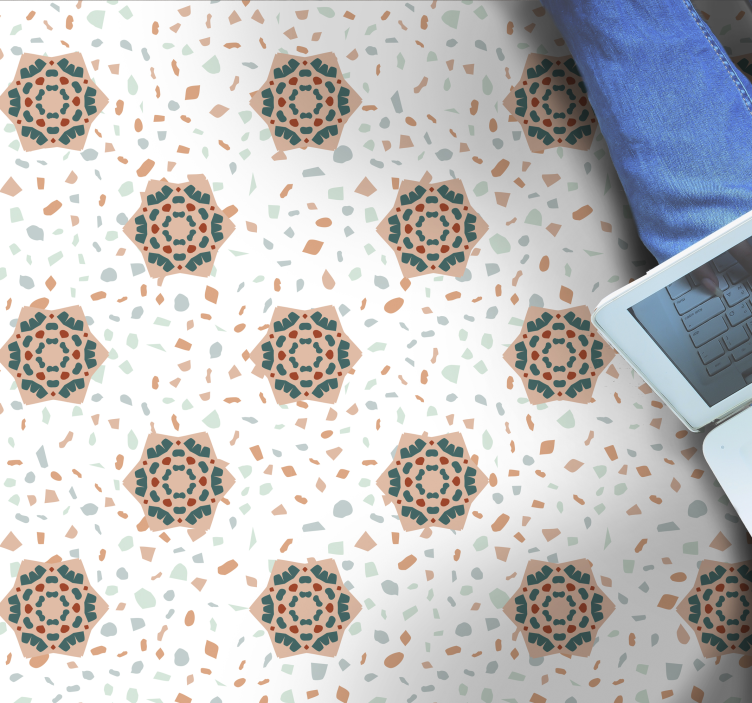 Χαλί βινυλίου Λευκό μωσαϊκό - TenStickers