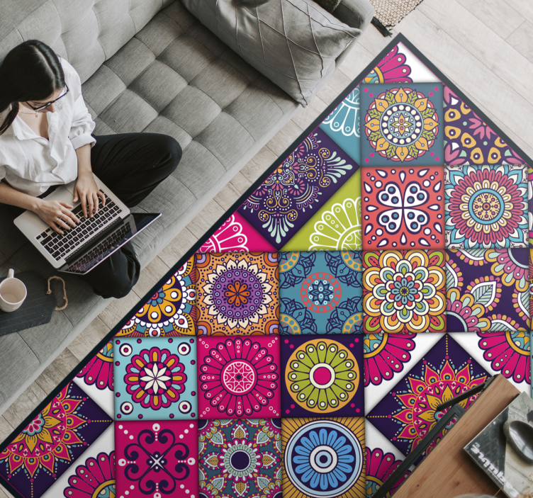 πανέμορφη σύνθεση πλακιδίων χαλί βινυλίου - TenStickers