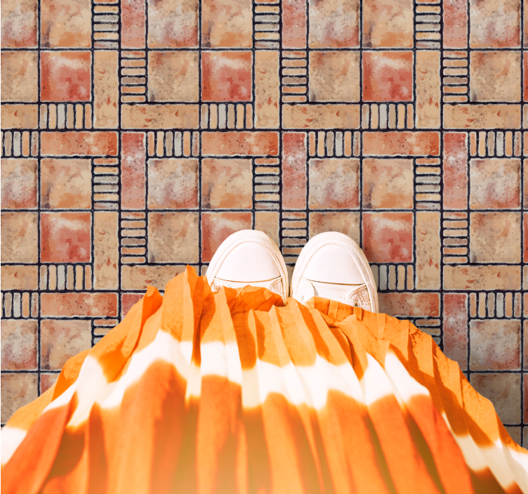 xαλί βινυλίου με εφέ πλακιδίων διασταυρούμενα μοτίβα - TenStickers