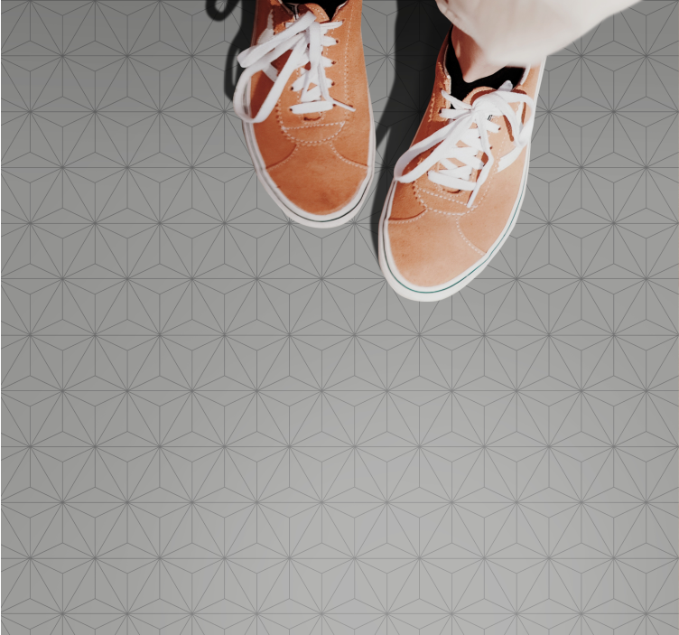 xαλί βινυλίου με εφέ πλακιδίων γεωμετρικό γκρι μοτίβο - TenStickers