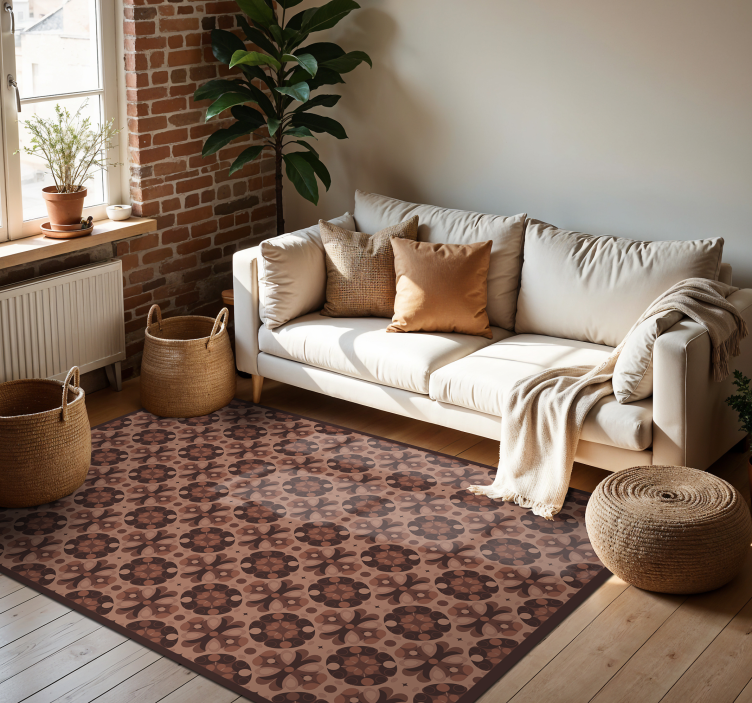 xαλί βινυλίου με εφέ πλακιδίων mocha mousse - TenStickers