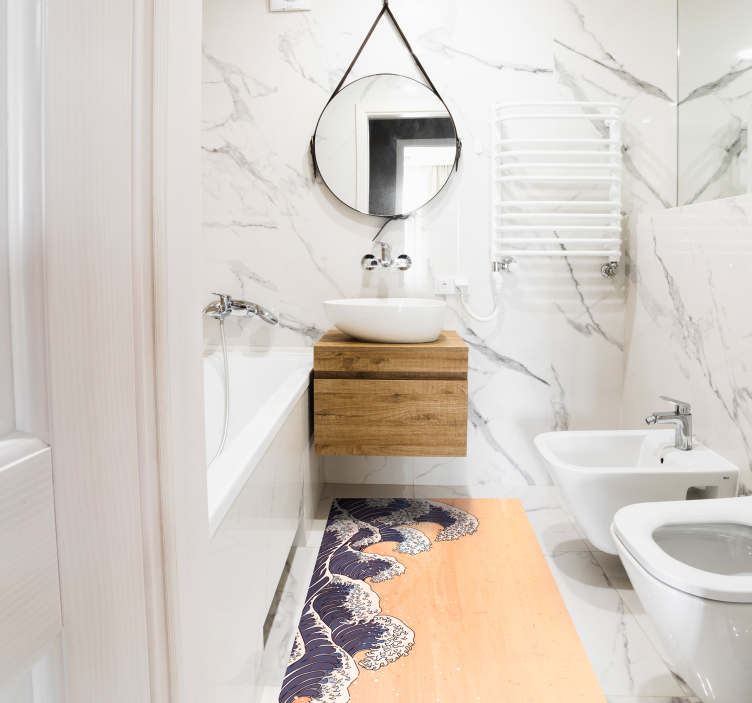 παραδοσιακό ιαπωνικό χαλί βινυλίου κυμάτων - TenStickers