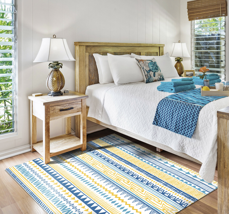 φυλετικό χαλί φυλών μπλε μοτίβο - TenStickers